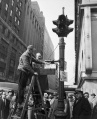 First worded pedestrian signal nyc 1952.jpg
